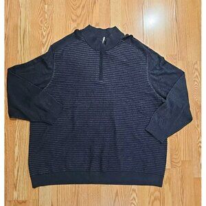 Tommy Bahama Seaport Half-Zip Sweater Men's 4XL Gray Preppy Academia University
